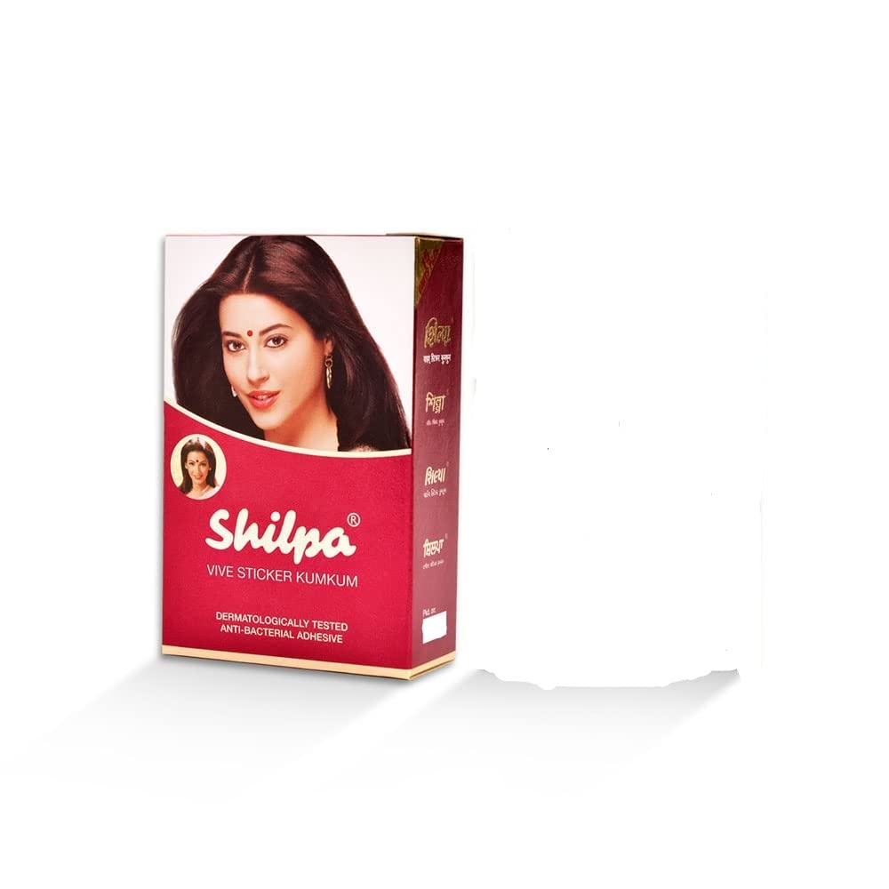SB HERBAL shilpa vive sticker kumkum dermatologically tested anti-becterial adhesive kumkum bindi (deep red 6)-picture-10