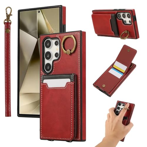 Pochette pour cartes Galaxy A16 rouge, l'accessoire idéal pour vos sorties