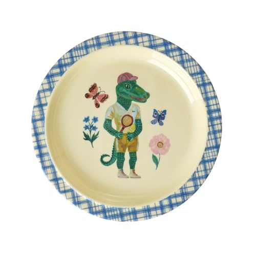 Rice Melamin Kinderteller Teller - blau - Nathalie Lété Print
