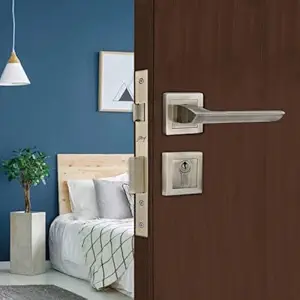 Godrej Mortise Lock | Handle Lock Set for Main & Bedroom Door | Alpine Rossette Home Decor Handle | Antique Brass Finish | 9 Inch Lockbody | 70 mm 1CK Cylinder - Knob from Inside and with 4 Keys