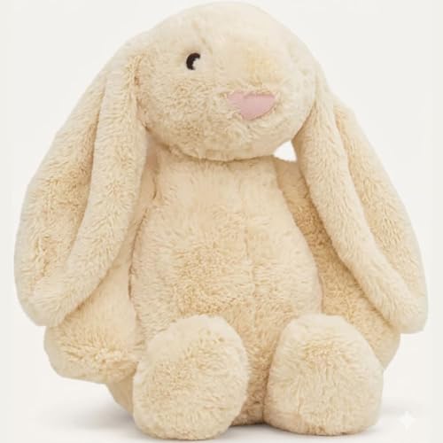 Image of Cream Bunny Plush Soft Toy 40 CM, Ultra Soft Stuffed Bunny Rabbit Teddy for Kids, Cute Cuddly Plush Animal for Boys & Girls, Birthday Gift & Room Decor