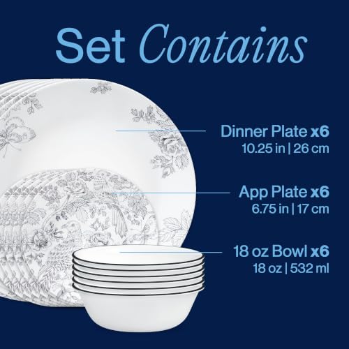 Image of Corelle Francheska 18-Piece Round Dinnerware Set, Service for 6