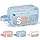 Clear Sunscreen Bags For Beach Pool With Handle, Waterproof Personalized Sun Bag Travel Toiletry Makeup Bag,Travel Beach Pool Summer Essentials SPF Bag For Women Girls (Blue-Pink Tone Sun)