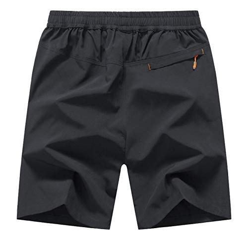Rdruko Men's Quick Dry Hiking Shorts Lightweight Running Workout Gym Active Shorts With Zipper Pockets(Dark Grey, Us Xxl) #TOP1