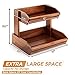 HOLANA Acacia 2 Tier Fruit Basket for Kitchen Counter Organizer – Wooden Fruit Bowl & Wooden Basket for Kitchen Counter Storage, Vegetable & Produce Storage, Snack Organizer for Countertop (Acacia)