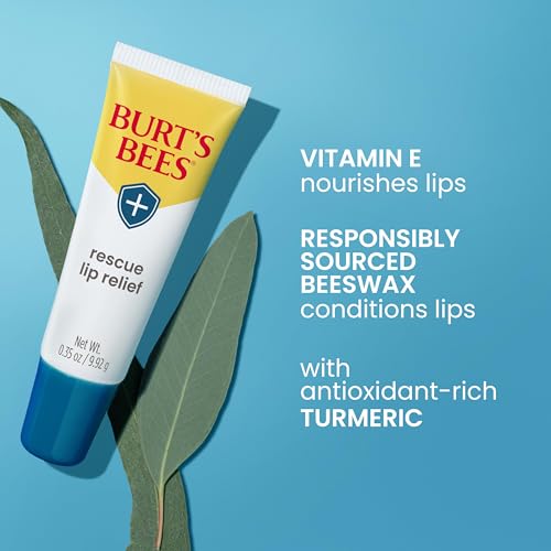 Burt's Bees Rescue Lip Relief com manteiga de karité e equinácea, 100% de origem natural, 9,9 g (pa