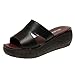 Plateau Sandalen Damen Braun Sandalen für Damen Damen Wedges High Heel Fish Mouth Lässige böhmische Strandschuhe Damenschuhe Stiefeletten Schwarz 44