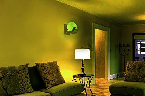 Image of Traditional Indoor Wall Light Brown Color Globe Shape E27 Holder Upto 100-Watts Made in India (Bulb Not Included) Pack of 1(Wood) (Green, 1)