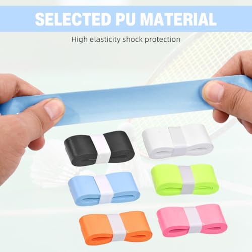 Image of Proberos 6 Pcs Badminton Grip Tape, Perforated Anti Slip & Sweat Absorbent Badminton Racket Grip Tape, Tape Strong Badminton Racket Grip for Badminton, Tennis Bat, Fishing Rod