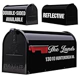 Personalized Mailbox - Custom Outdoor Professionally Applied Commercial Grade-Vinyl Black Metal Post Mount Mailbox Durable Rust Resistant Powder Coated Galvanized Steel (Standard Size - 20' x 7' x 9')