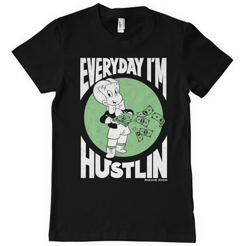T-Shirt Richie Rich Everyday I'm Hustlin Idéal pour un Look Streetwear Urbain Décontracté