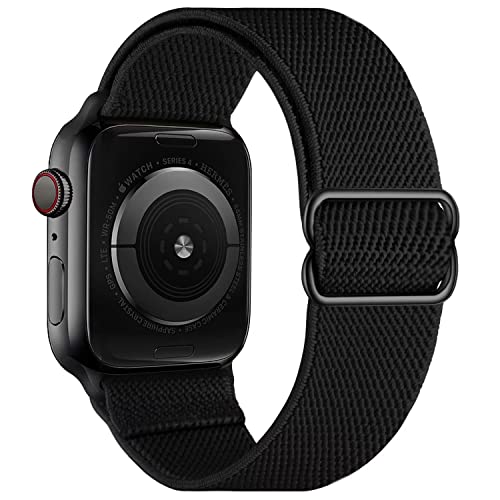 Image of VEMIGON Stretchy Band Compatible with Apple Watch Strap 46mm 45mm 44m 42mm 49mm 41mm 40mm 38mm, Adjustable Nylon Braided Solo Loop for iWatch Series 11 10 9 8 7 6 5 4 3 2 1 SE3 SE2 SE Ultra (No Watch)