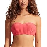 Seafolly Damen Bustier Bandeau Top Badeanzug Bikini, Havana Sun Kissed Coral, 40