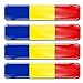 Biomar Labs® 4 pcs 3D Gel Pegatinas Bandera Nacional Rumania Romania Silicona Adhesivo Autos Coches Motos Ciclomotores Bicicletas Ordenador Portátil F 18