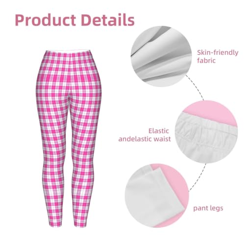 Leggings de compresión suave con estampado premium de cuadros rojos 6