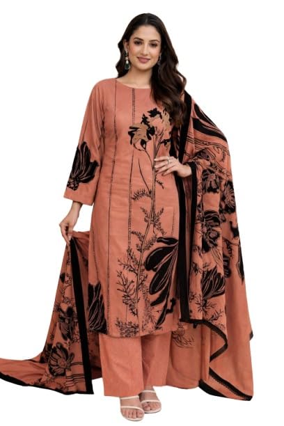 Unstitched Multicolor Crepe Printed Salwar Suit Material-image-47
