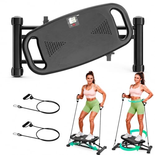Image of Balance Board for Adults, Rocking Stepper with Resistance Bands, 300LBS Portable Wobble Board, Quiet Side to Side Ski Simulator Trainer Exercise Machine for Home Gym Core Workout