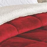 Edredom Esquimó Solteiro Dupla Face Sherpa Toque Lã Carneiro - Vermelho glide