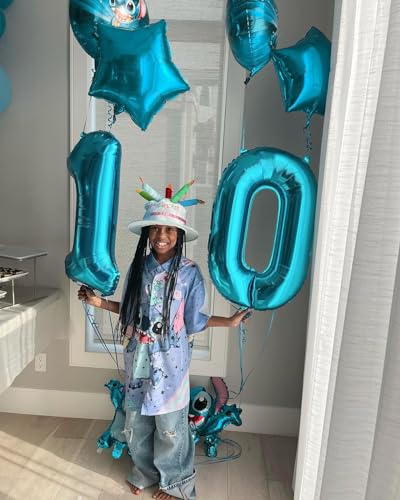 Blue Number 19 Balloon 40 inch, 19 Number Balloons, 19th Blue Birthday Decorations for Girls Boys Kids, 19 Year Old Girls Boys Blue Party Supplies - 3