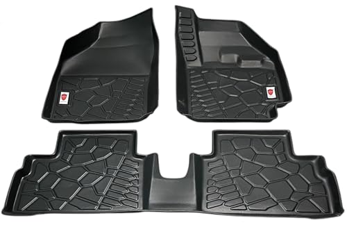 Image of PROTEGO 5D Premium TPE Car Floor Mats Suitable for SPRESSO Manual (2020-) Waterproof, Anti Skid, Dustproof, Anti-Scratch & Easy Wash, Heavy-Duty, All-Weather, Car Accessory Set Of 3pcs LLM Mat (Black)