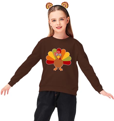 Image of Remimi Kids Halloween Sweatshirt Long Sleeve Thanksgiving Tops 3-14 Years