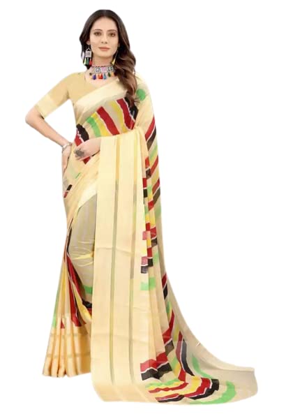 Georgette Satin Patta Saree