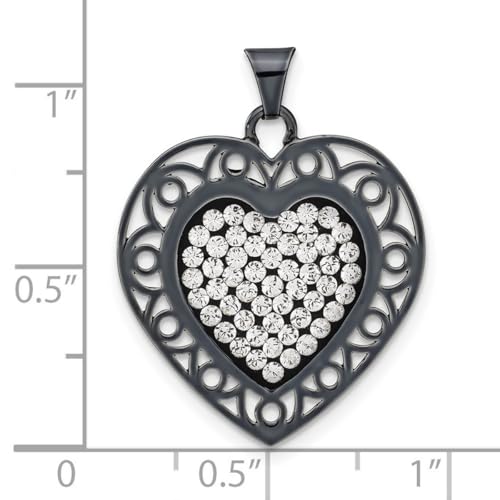 Collier cœur argent 925 et céramique style joaillerie - 2