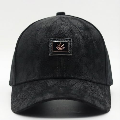 Image of kill off Premium Men's Leather Baseball Cap with Embroidered Patch, Adjustable Fit, Lightweight Comfortable Casual Wear Hat