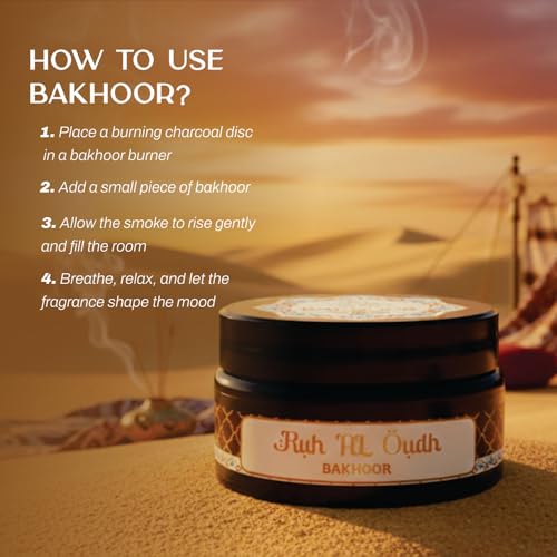 Image of Devdarshan Ruh Al Oudh Bakhoor (50g) Pack of 1 | Premium Long-Lasting Oriental Aroma | Natural Resin for Home Fragrance, Meditation & Relaxation | Luxurious Scented Bakhoor