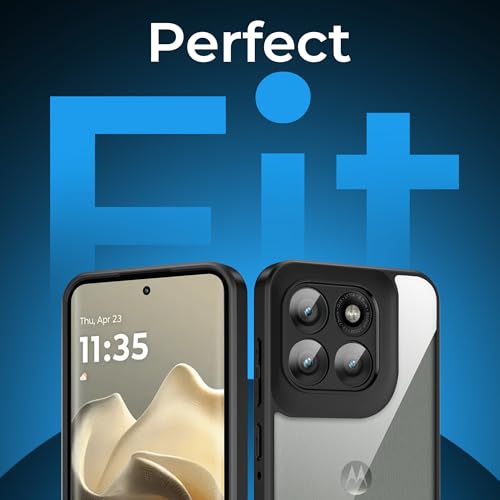 Image of A rtistque Clear Hard Armor Transparent Cover Case for Motorola Edge 60 Pro | Anti-Drop Shockproof | TPU Edge | Stylish Design | Camera Protection | Moto Edge 60 Pro Back Cover - Black