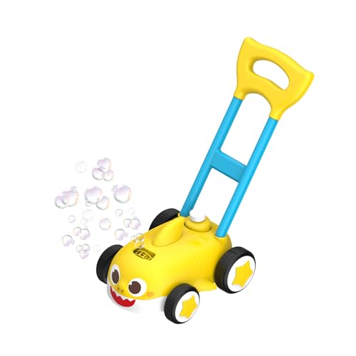 Baby Shark Kids Push Bubble Blower Lawn Mower, Bubble Blowing
