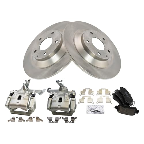 Image of TRQ Rear Brake Pad and Rotor Set Ceramic Rotors Calipers | For 2013-2015 Mazda CX-5