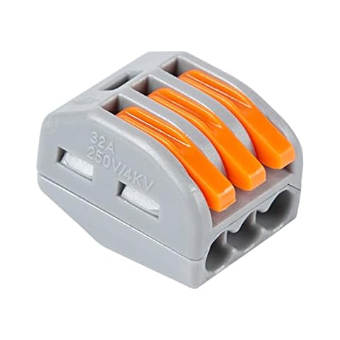Compact Wire Connectors, Aigreat 40pcs Compact Splicing Connectors, Assortment Conductor, Electrical Connectors Blocks with 40pcs Clamp 2-Port (213) Cover