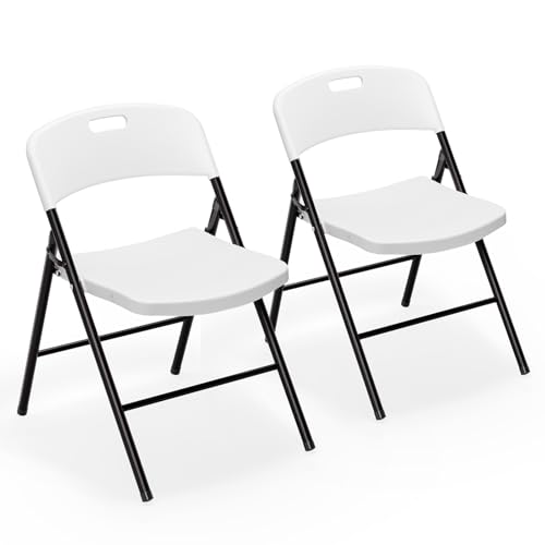 VINGLI Folding Chairs, Plastic Foldable Chair, Capacity up to 350...