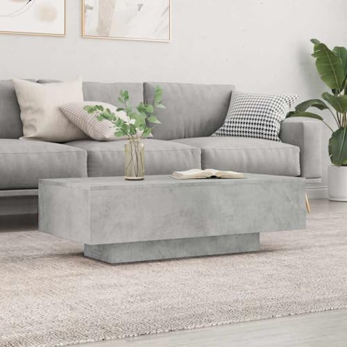 RMIHSJG Mesa de Centro Madera de ingeniería Gris hormigón Mesa de Centro Moderna: Estilo Minimalista con Amplia Superficie y Material Duradero 100x49,5x31cm