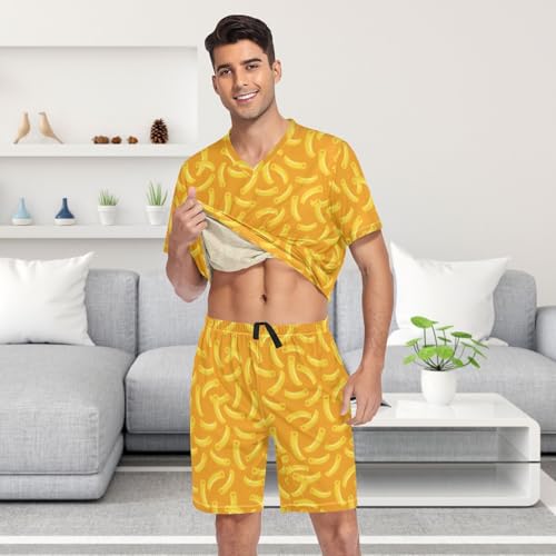 Laprad Macaroni Pasta Pajamas Set Men's Short Sleeve Sleepwear Two Piece Loungewear4
