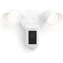 Ring Floodlight Cam Wired Plus (newest model), Outdoor home or business security with motion-activated 1080p HD video and floodlights, White