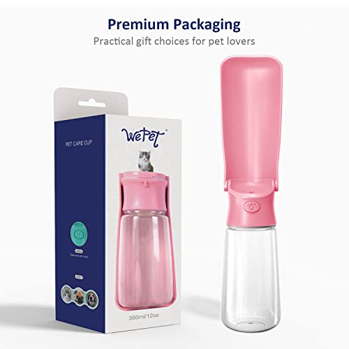 Image of WePet Foldable Portable Dog Water Bottle Puppy Water Dispenser with Drinking Feeder, 19 OZ, High-Temperature Resistant Leak Proof for Pets Outdoor Walking, Hiking, Travel, Food Grade Plastic BPA Free