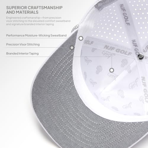 Image of Men's Golf Hat with Tee Holder & Magnetic Ball Marker | Breathable Performance Golfing Hat for Men | Water-Resistant Rope Golf Cap | Moisture-Wicking Snapback Golfing Hats