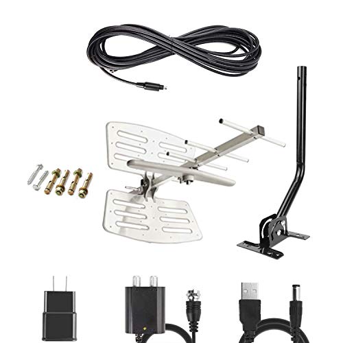 Digital HD TV Antenna with High Gain Amplifier 150 Mile Long Range_0224_02_tz01 (White)