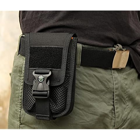 LefRIght Double Phone Holster Assault Combat Molle Large Cell Phone Pouch Bag for iPhone 13Pro Max Samsung Galaxy S22 Ultra Note 20 Ultra Note 10 Plus Cover