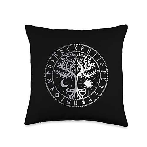 Viking Norway Scandinavian Celtic Tree Throw Pillow