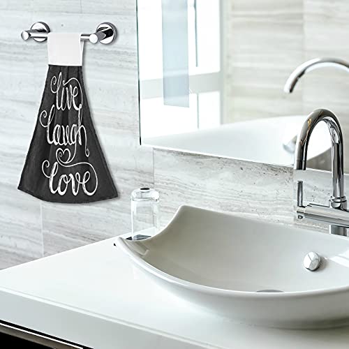 Oarencol Live Laugh Love Heart Black Kitchen Hand Towel Absorbent Hanging Tie Towels With Loop For Bathroom 2 Pcs #TOP5