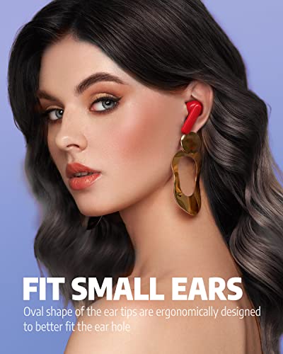 AIHOOR A2 Kopfhörer Kabellos,Immersiver Deep Bass Wireless Earbuds für iOS und Android Phones,In Ear Bluetooth 5.0 Headset mit Mikrofon,30H Spielzeit,Sport Wasserdicht-Rot – Bild 4
