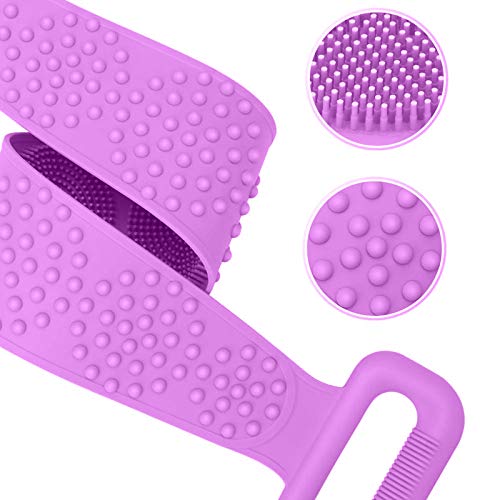 AOTYEPE Back Scrubber for Shower, Silicone Body Scrubber, Silicone Body Brush, Eco-Friendly Exfoliating Back Scrubber, Body Wash Silicone Scrubber Belt and Easy to Clean