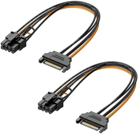 Cable Matters 2-Pack SATA to 6+2-Pin Power Cable, 7 inches