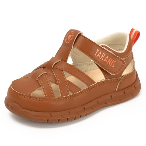 Baby and Toddler Girl and Boy Sandals Leather Closed Toe Rubber Outdoor Crib First Walker Shoes