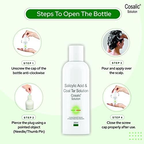 Image of Salve Cosalic Anti-Dandruff Shampoo - 200ml (Pack of 2) with Coal Tar & Salicylic Acid Shampoo | Gentle Scalp Care for Dry, Itchy, Flaky Scalp