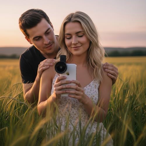 Xenvo Pro Lens Kit for iPhone and Android, Macro and Wide Angle Lens with LED Light and Travel Case Black