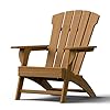Adirondack Chair 110Ergonomics Plastic Extra Tall Adirondack Chairs HDPE All Weather Plastic Patio Outdoor Chair High Foamed Polyethylene Fire Pit ChairTeak